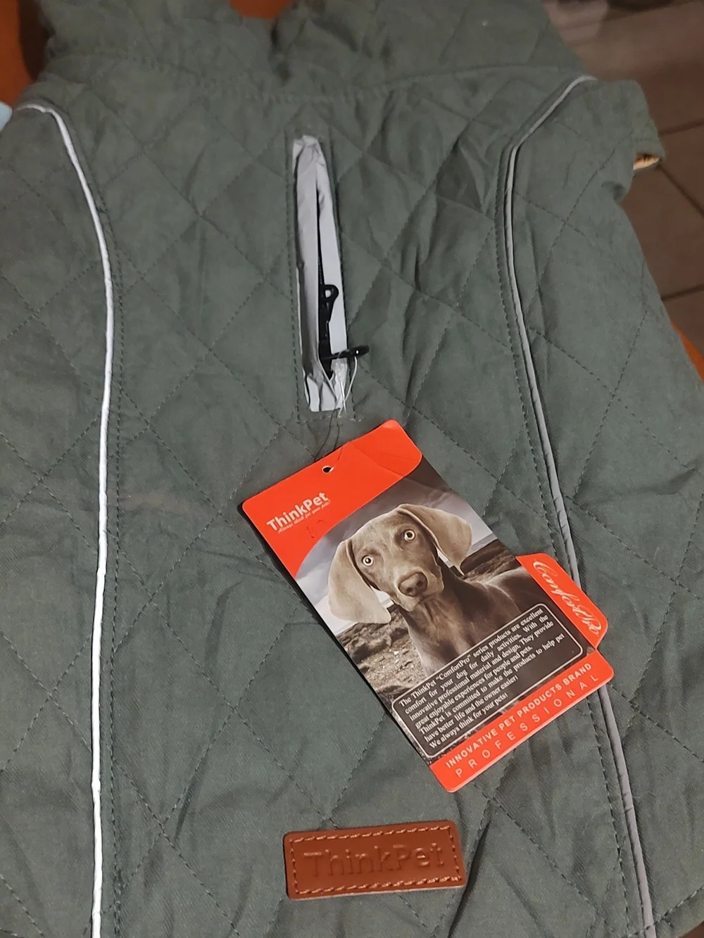 Quilted Green Dog Parka  New Xl Reversible